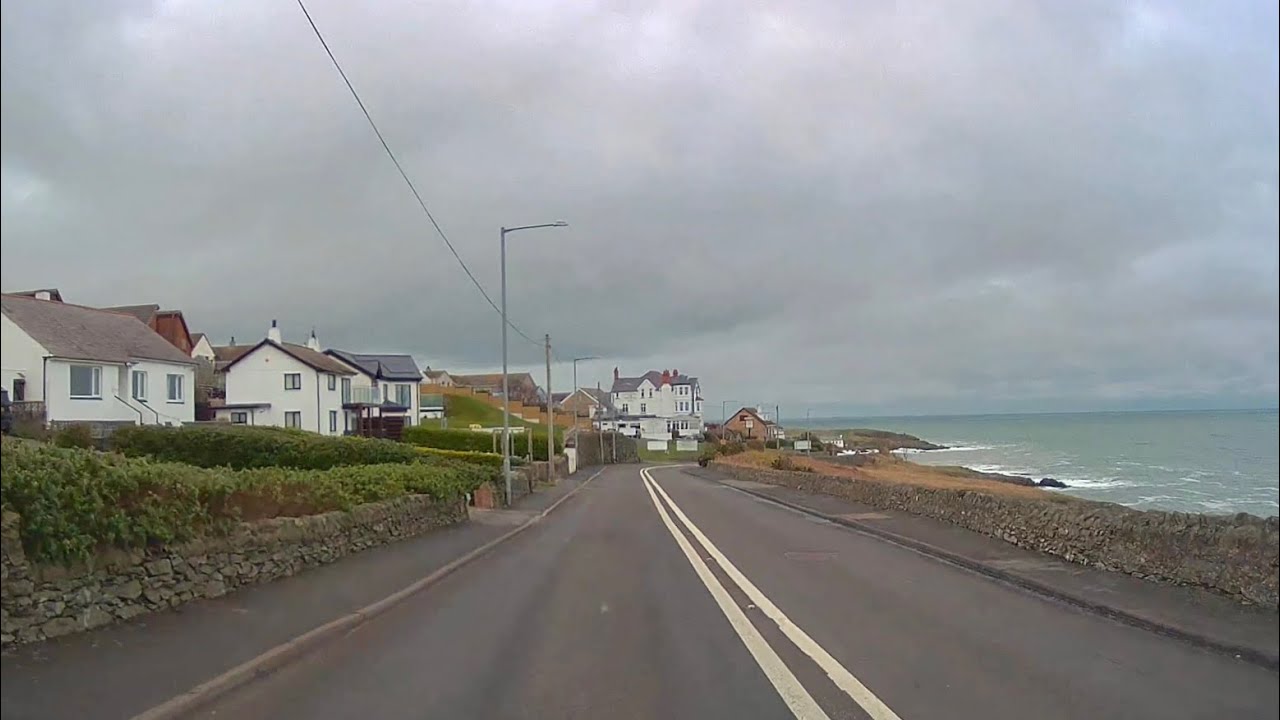 Driving through Amlwch & Bull Bay, A5025 road, Anglesey, North Wales - 01/03/24 // dashcam footage