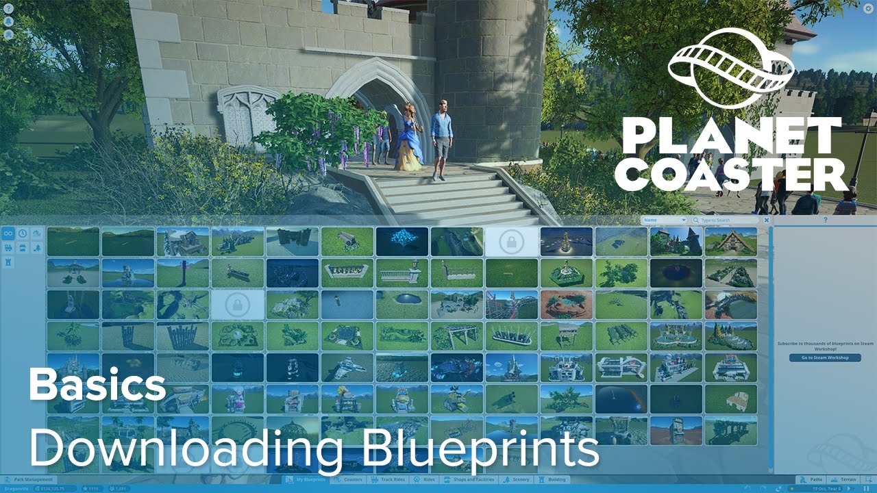 Planet Coaster Basics: Downloading more blueprints from the Steam Workshop