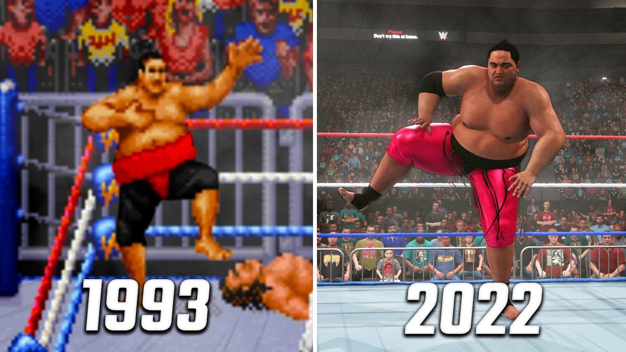Yokozuna's Banzai Drop - 29 years history in wwe games (wwf rumble - wwe 2k22)