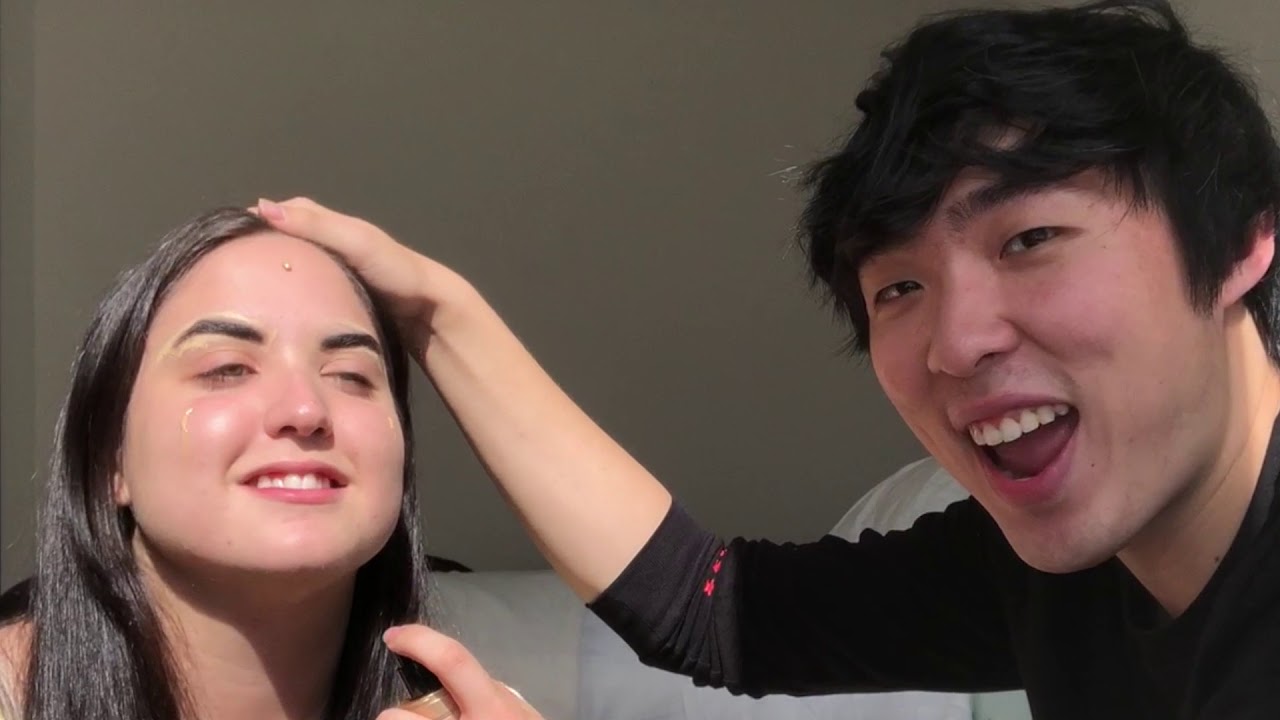 MY KOREAN BOYFRIEND DOES MY MAKEUP | (really bad)