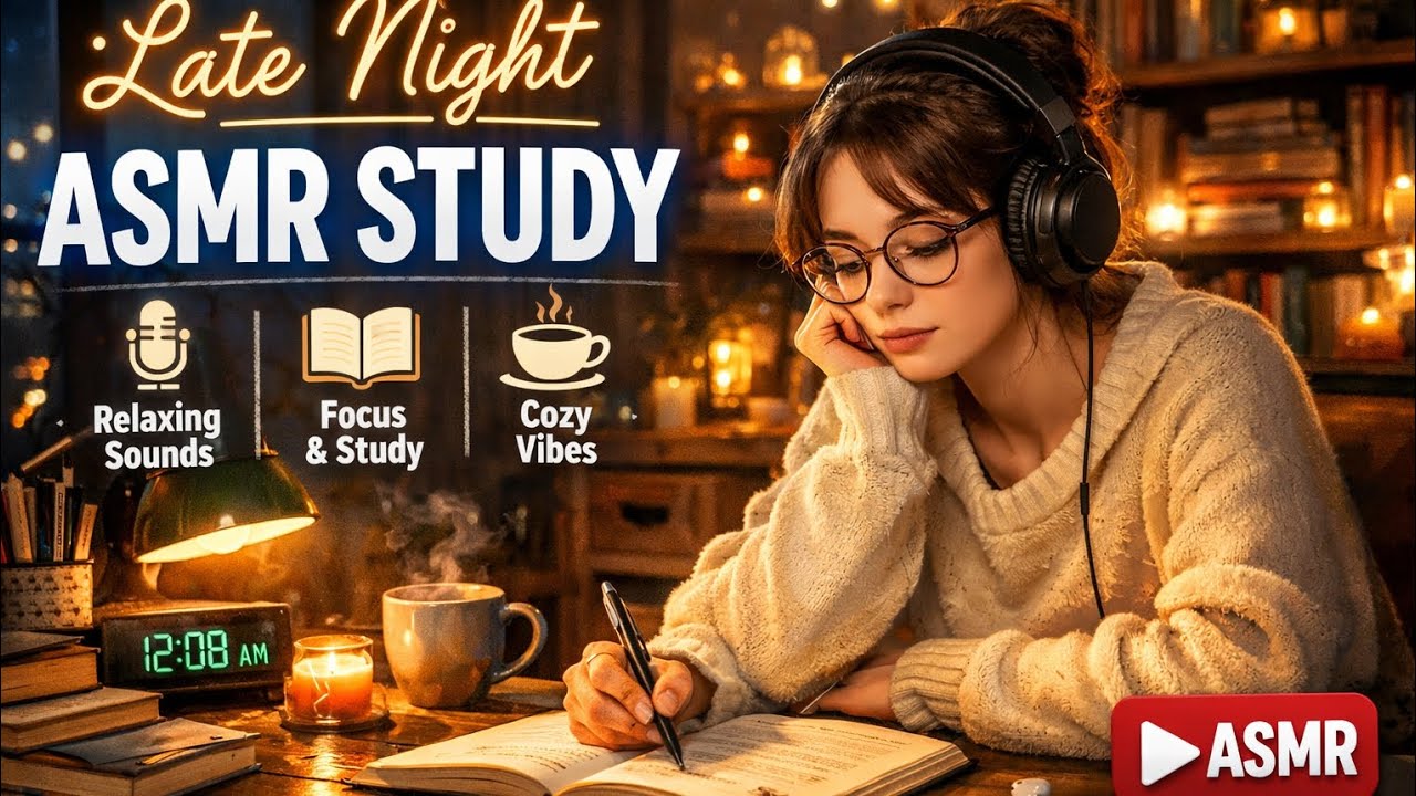 Midnight Study With Me 📚 ASMR Ambience for Deep Focus (No Talking) 