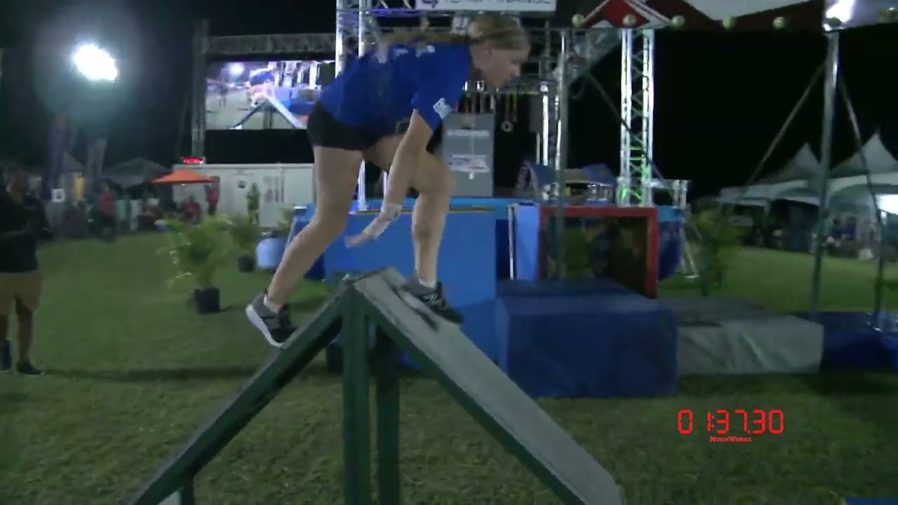 Charlotte Barrett epic 4th place run on the Barbados Ninja Throwdown 2024