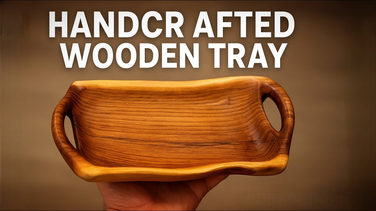 I Carved a Rustic Wooden Tray from Raw Wood — Handmade & Unique!