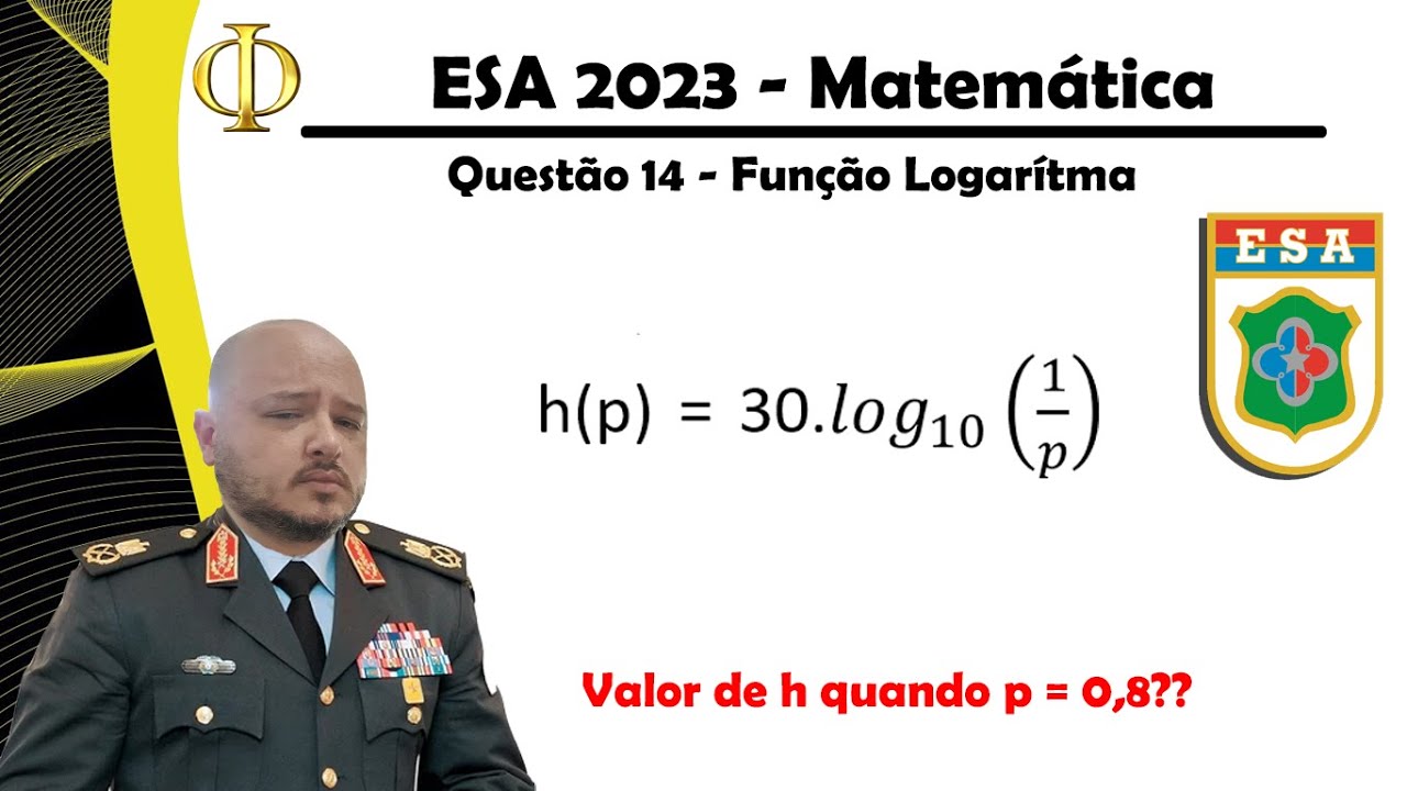 ESA 2023 - Matem&aacute;tica - Quest&atilde;o 14 - Fun&ccedil;&atilde;o logar&iacute;tmica.