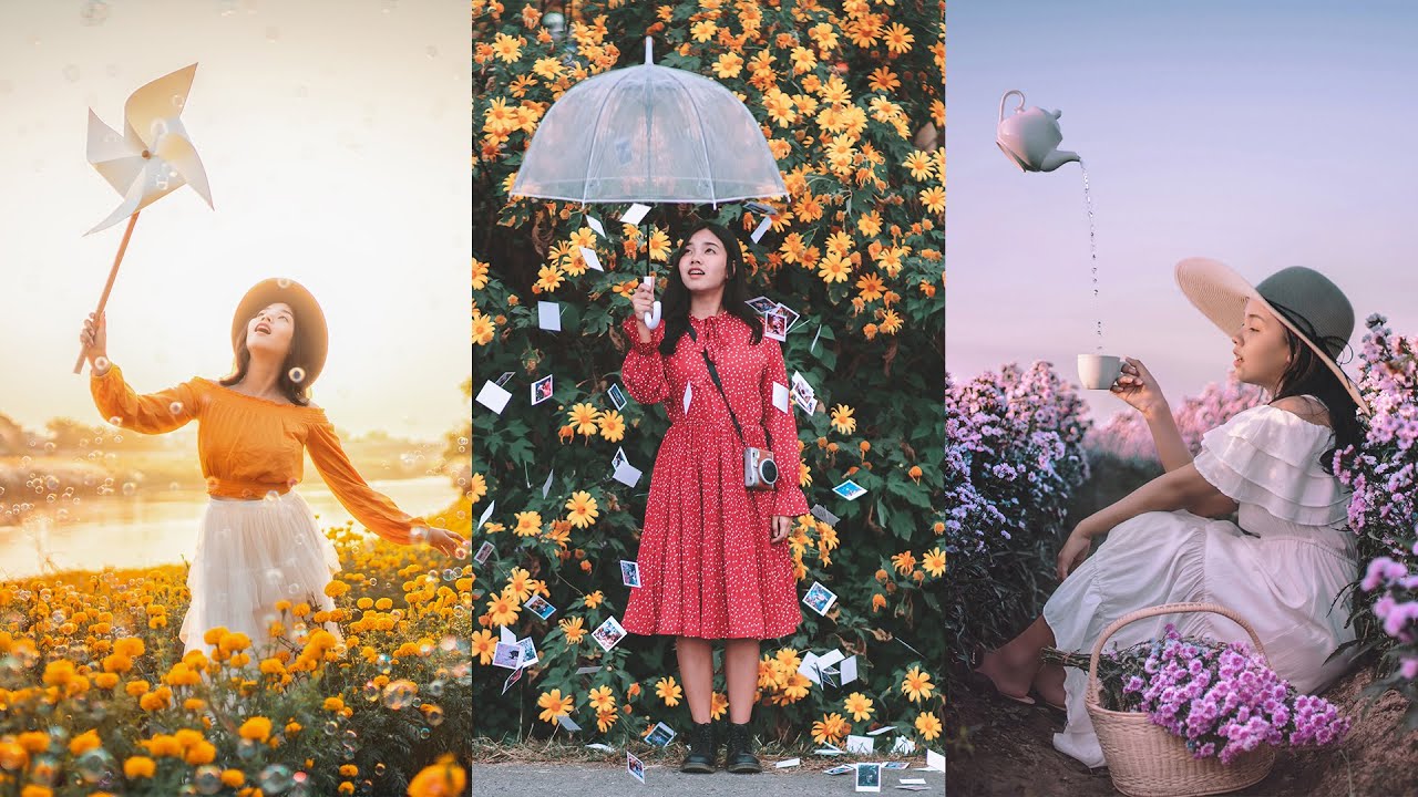 Как создавать креативные цветочные портретные идеи. Easy  📷🌻(Идеи легкой фотографии)