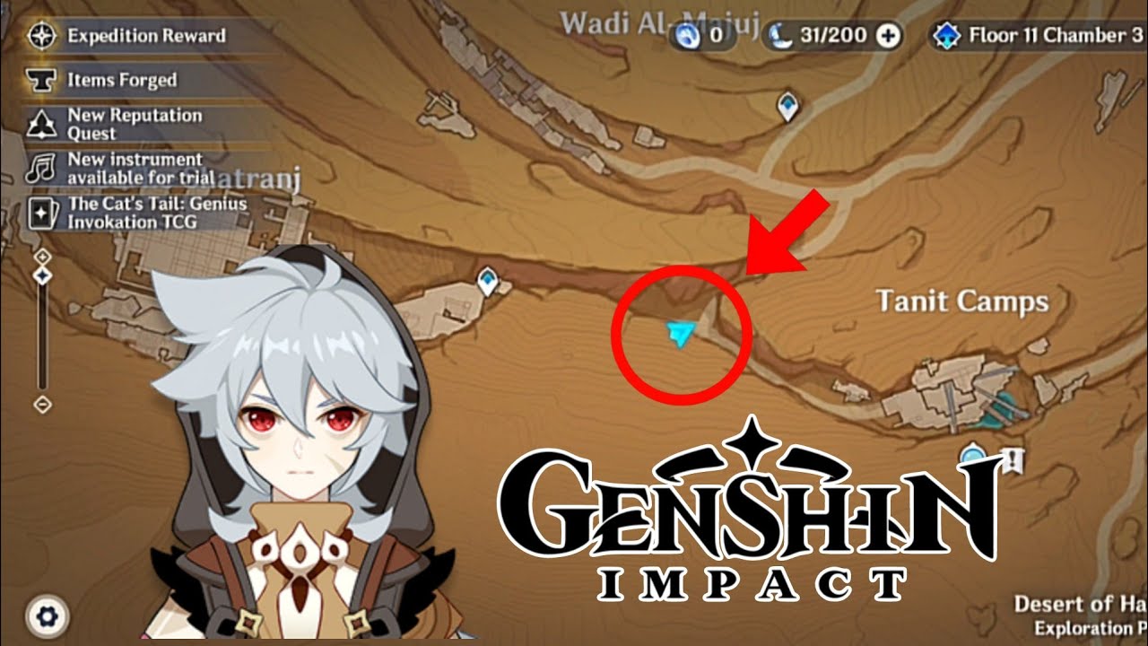 Chest Puzzle at the West side of Tanit Camps | Genshin Impact update 6.0 version #genshinimpact 
