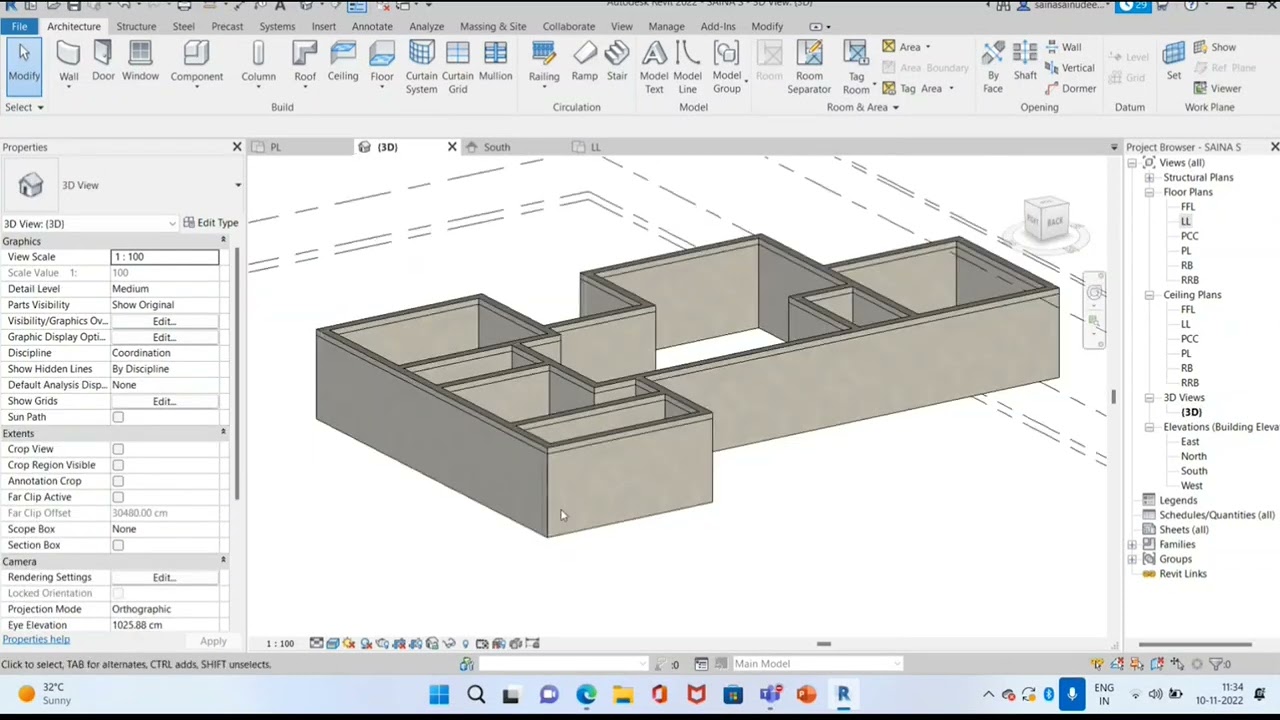 4-How to place and load Doors and windows in Revit/Malayam #revit #malayalam #bim