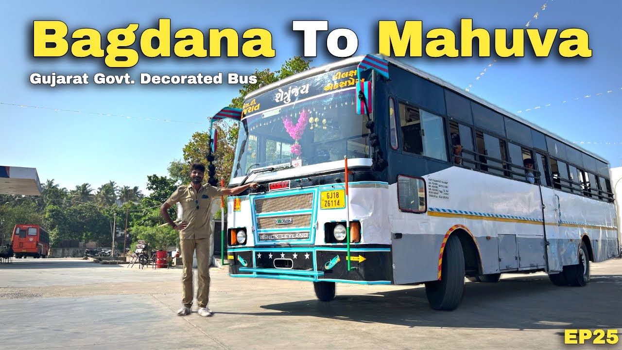 Bagdana To Mahuva in GSRTC Ordinary Express Decorated Bus Journey 🤩 | GSRTC Local Bus Journey | EP25
