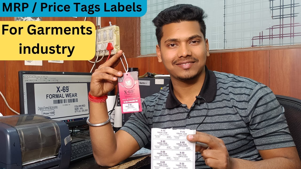 Branded Clothing Labels Price Tags And MRP Labels Tags For  Garments industry |