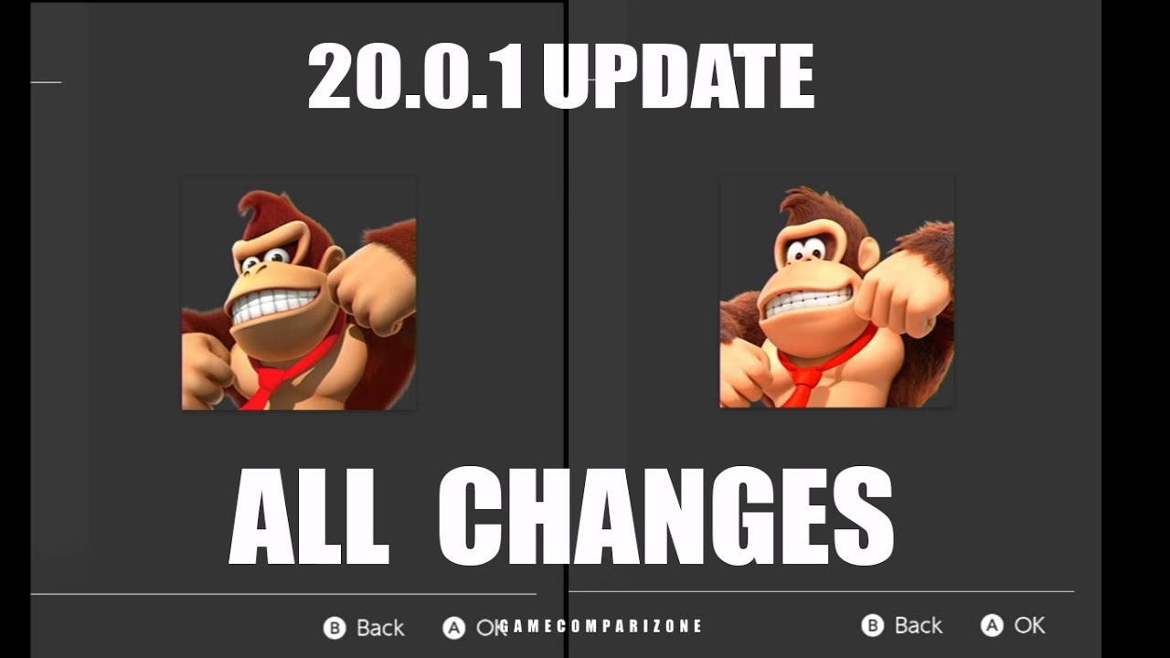 Nintendo SWITCH UPDATE COMPARISON 20.0.1 vs 19.0.1 all menu changes