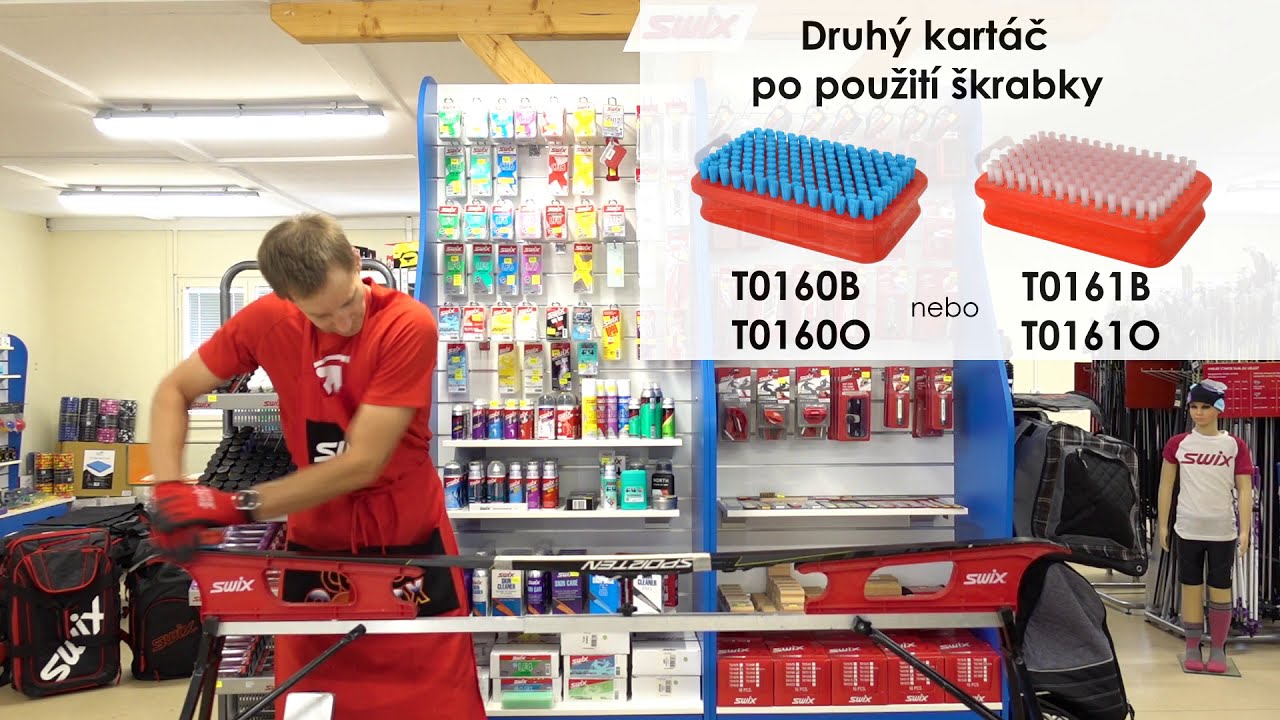 Skluzná část lyží se skinem - parafínování