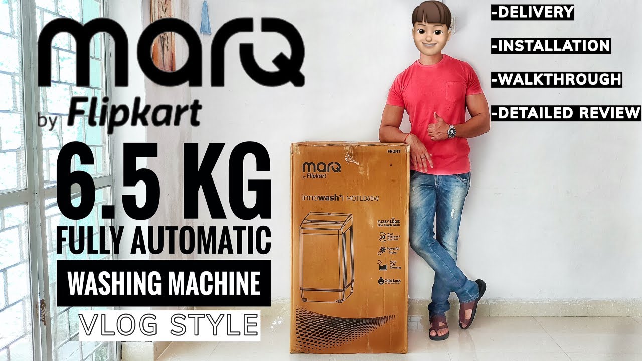 MarQ 6.5L Fully Automatic Washing Machine Unboxing, Installation, Features, Review, Walkthrough