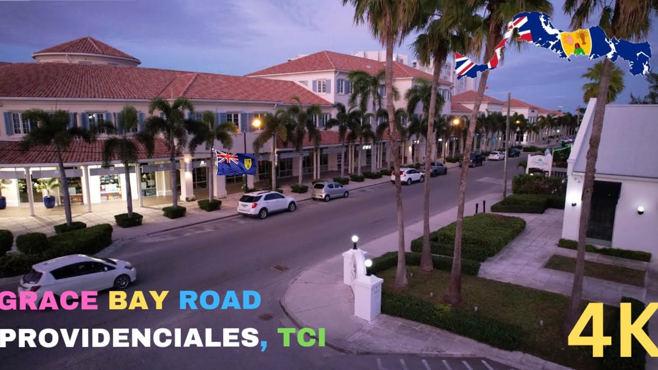 TURKS AND CAICOS REAL STREET VIEW DURING SLOW SEASON | PROVIDENCIALES | GRACE BAY ROAD |4K| pt1