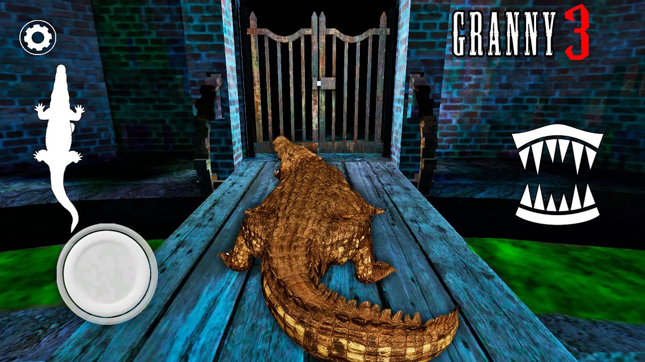 Как играть за Крокодила в Granny 3! Веселые моменты в доме Гренни!