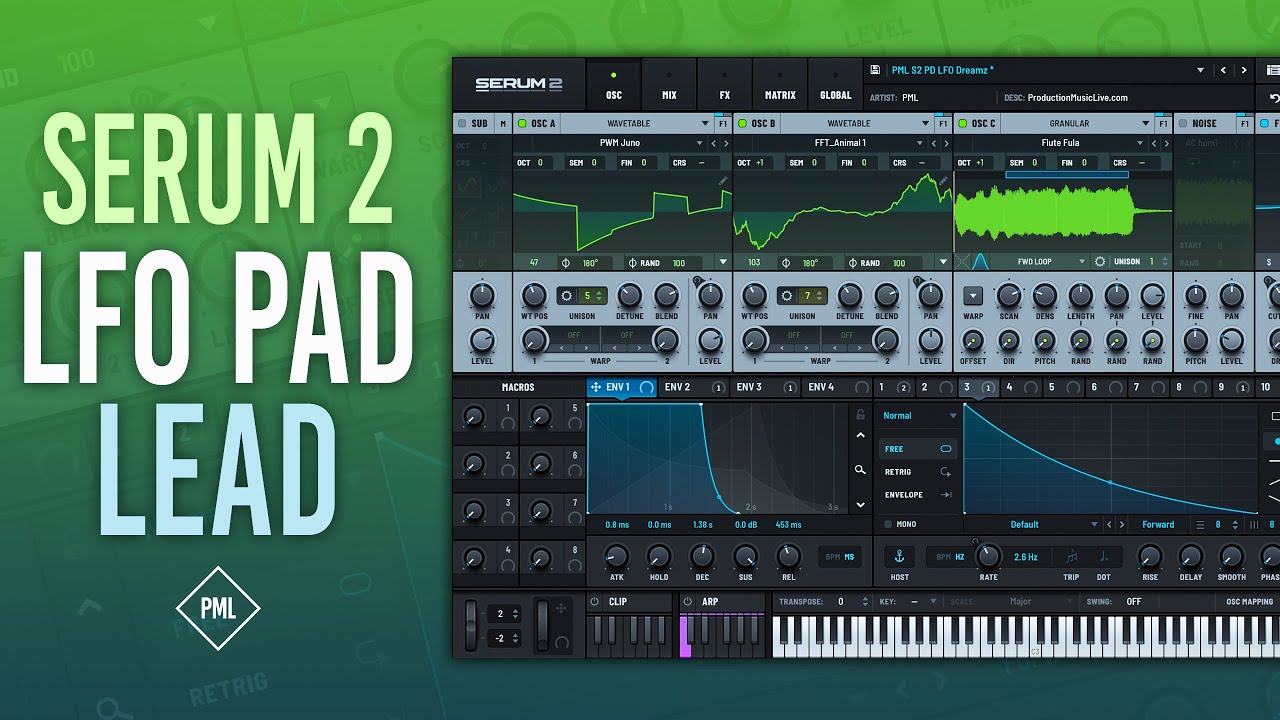 SERUM 2 Tutorial | LFO LEAD, PAD | Melodic House, Techno - Sound Design Tutorial