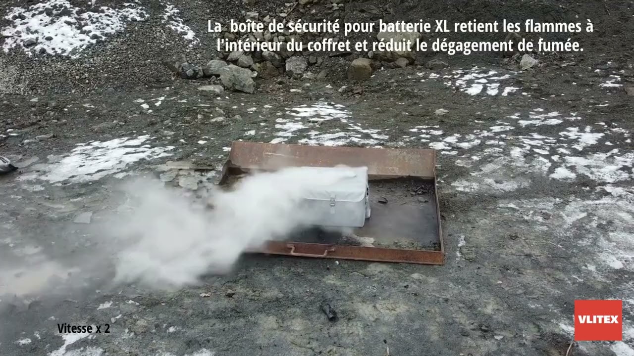 Test Thermal Runaway : batterie de vélo électrique en feu – la box de sécurité XL résiste