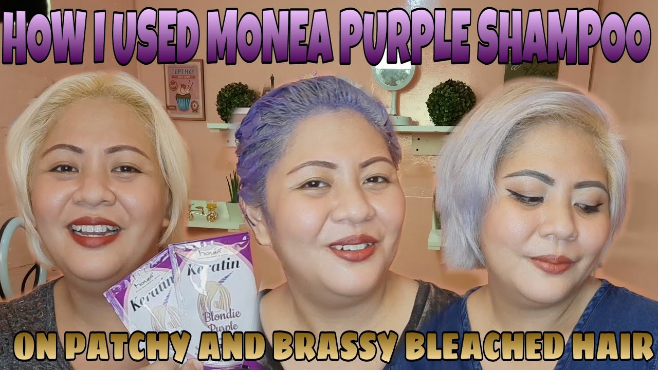 Monea Purple Shampoo on Patchy Bleached Hair | Silver Hair Achieved