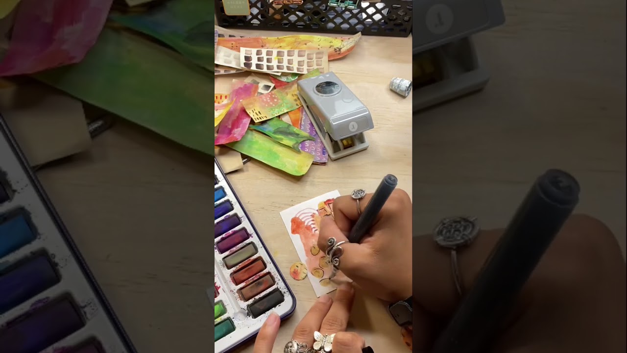Day 4/7 of Making Mixed Media ATC Cards | #journaling #asmrshorts