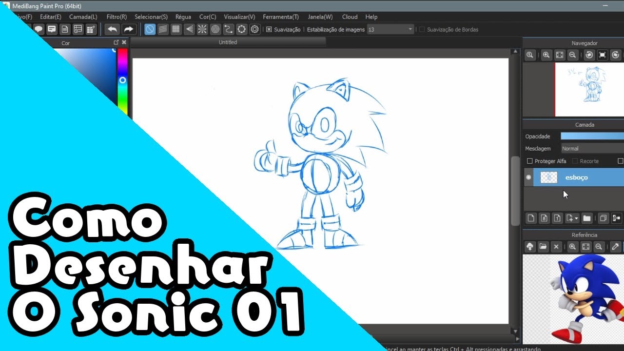 Como desenhar o Sonic 01