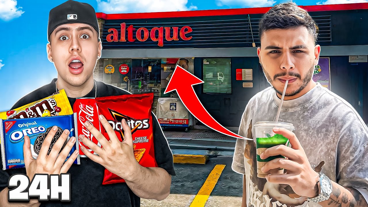 SOBREVIVÍ 24 HORAS solo con COMIDA de GASOLINERAS ⛽😱 ft ROMAN