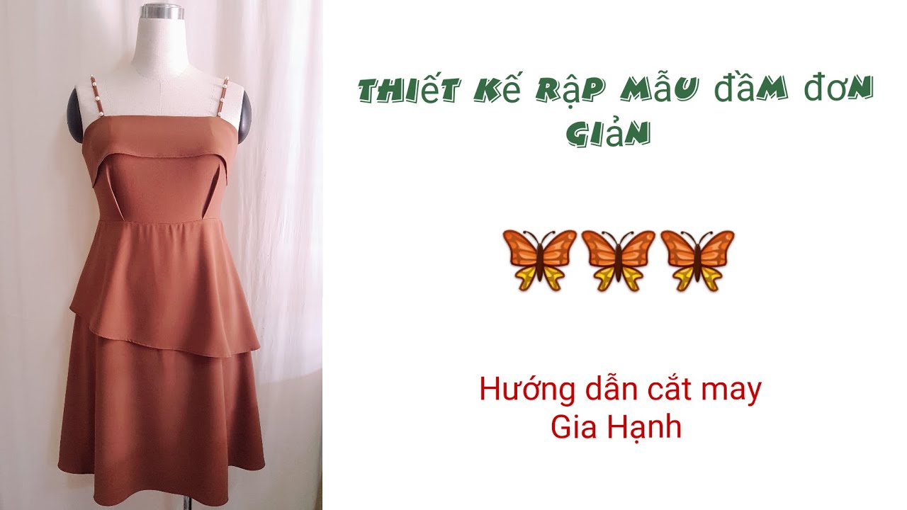 Thiết kế đầm cúp ngực ngang hai dây/tùng xòe hai tầng