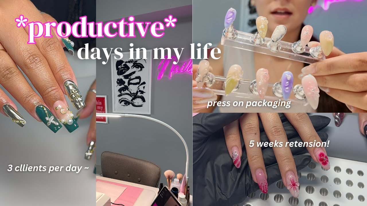 *productive* days in my life as a 19y/o nail tech living in Tokyo 𐙚🧸ྀི + client  consultation
