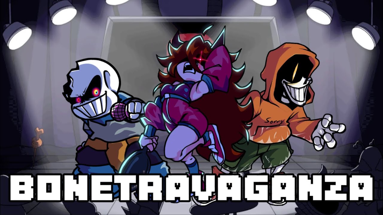 FNF Bonetravaganza but Dusttrust Sans, Papyrus, Alphys & GF sing it