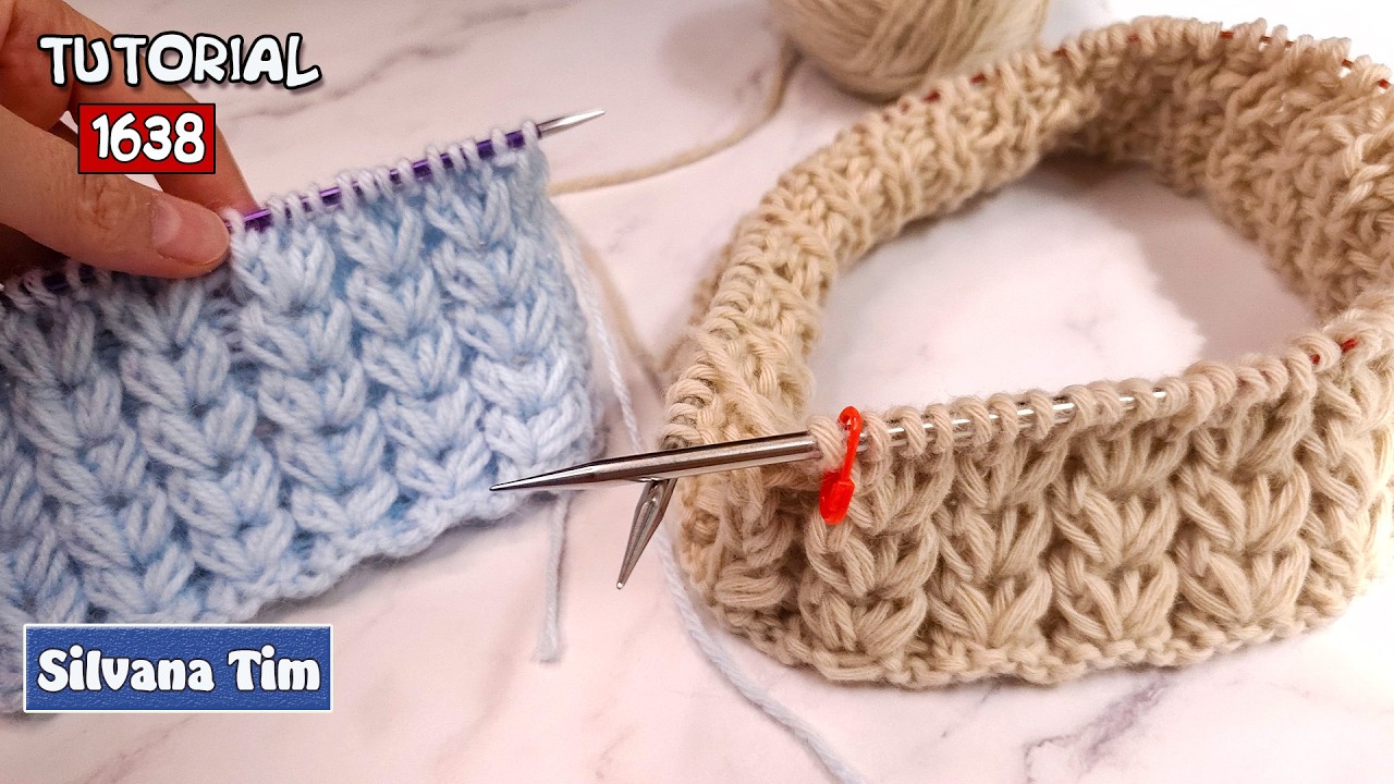 🌸 Punto Flores a Dos Agujas 🌸 Paso a Paso para Tejer en Circular y Recto 🧶✨ #knitting #tejido