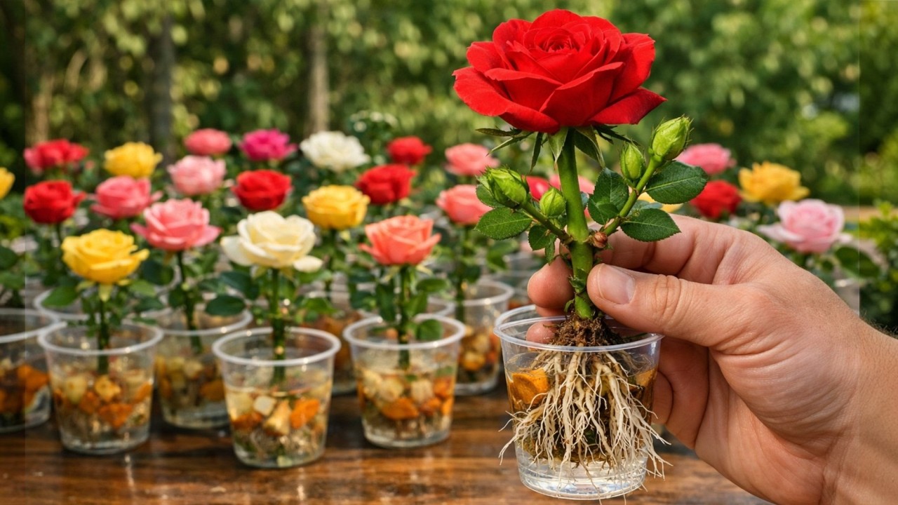 Just orange peel! Roses suddenly sprout 900% more roots overnight.