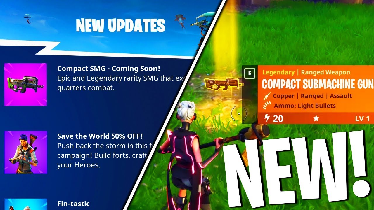 *NEW* EPIC & LEGENDARY COMPACT SMG GAMEPLAY! (Fortnite Battle Royale - New Weapon Update)