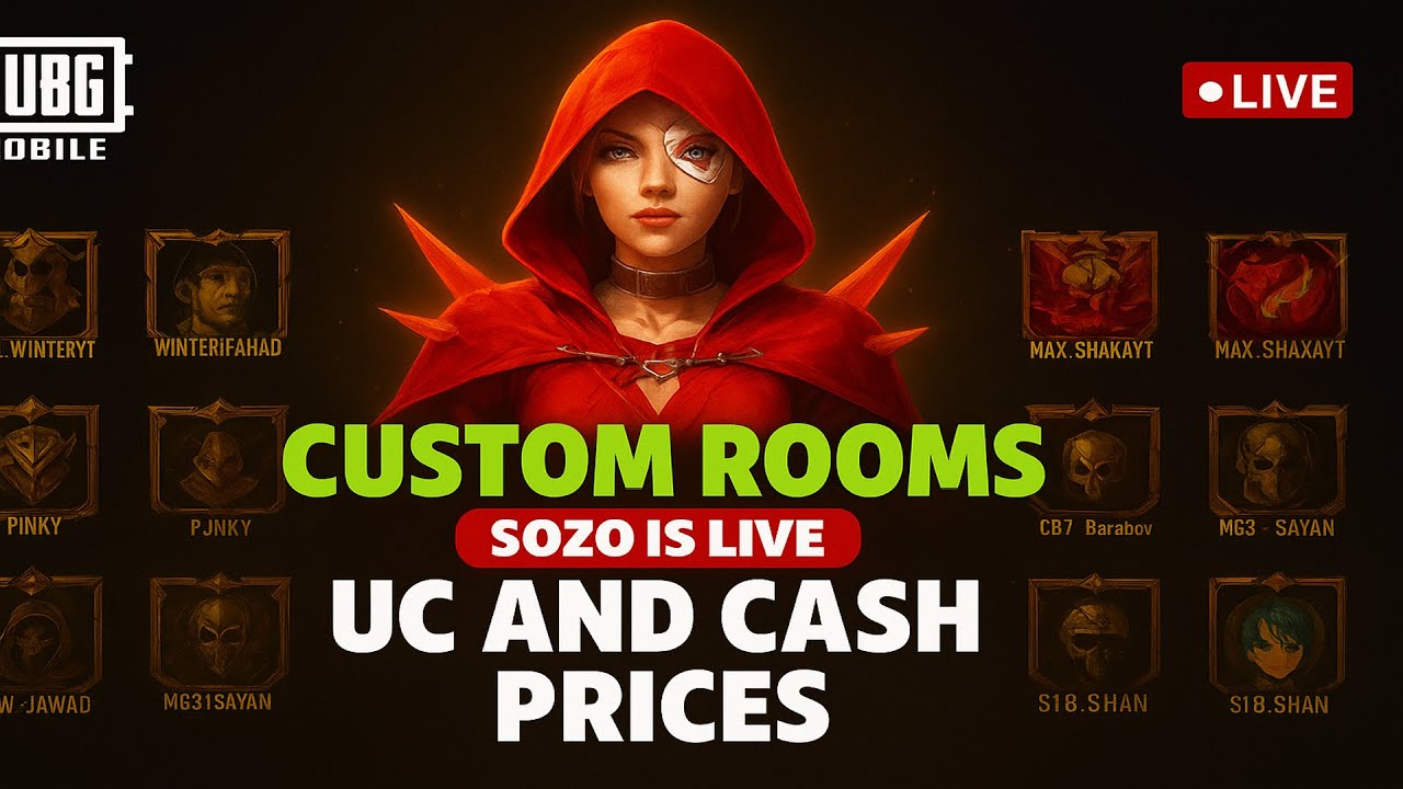 LIVE|PUBG MOBILE UC + CASH CUSTOM ROOMS IVE GAME PLAY | TG SOZOXLIVE🔥❤️