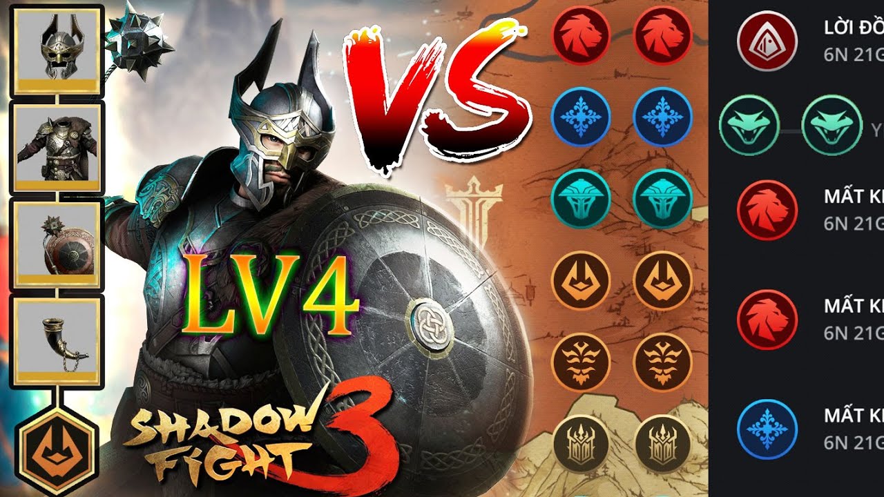 Shadow Fight 3: STEEL HOUND Set Lv4 Vs ALL HARD BOSS!