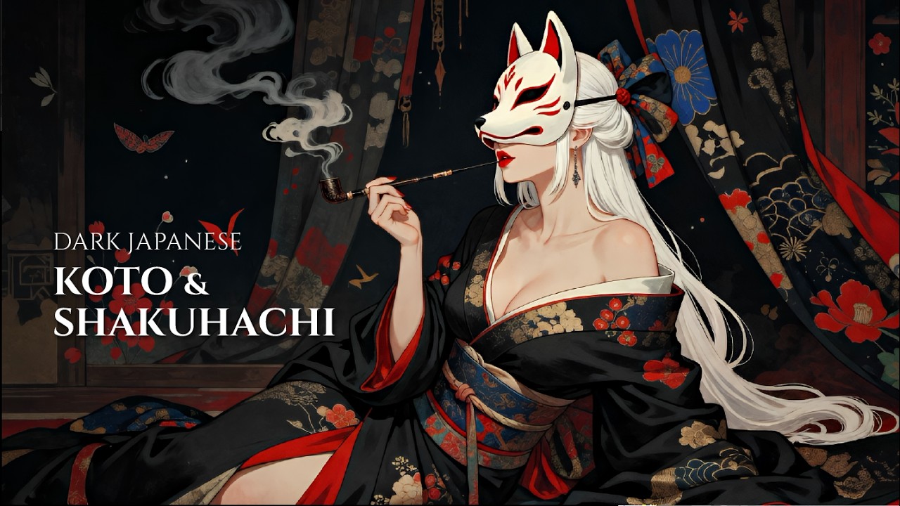 Japanese Dark Ambient & Kitsune Yokai Mystery | Smoke Beneath the Mask 狐面の下 | Koto & Shakuhachi BGM