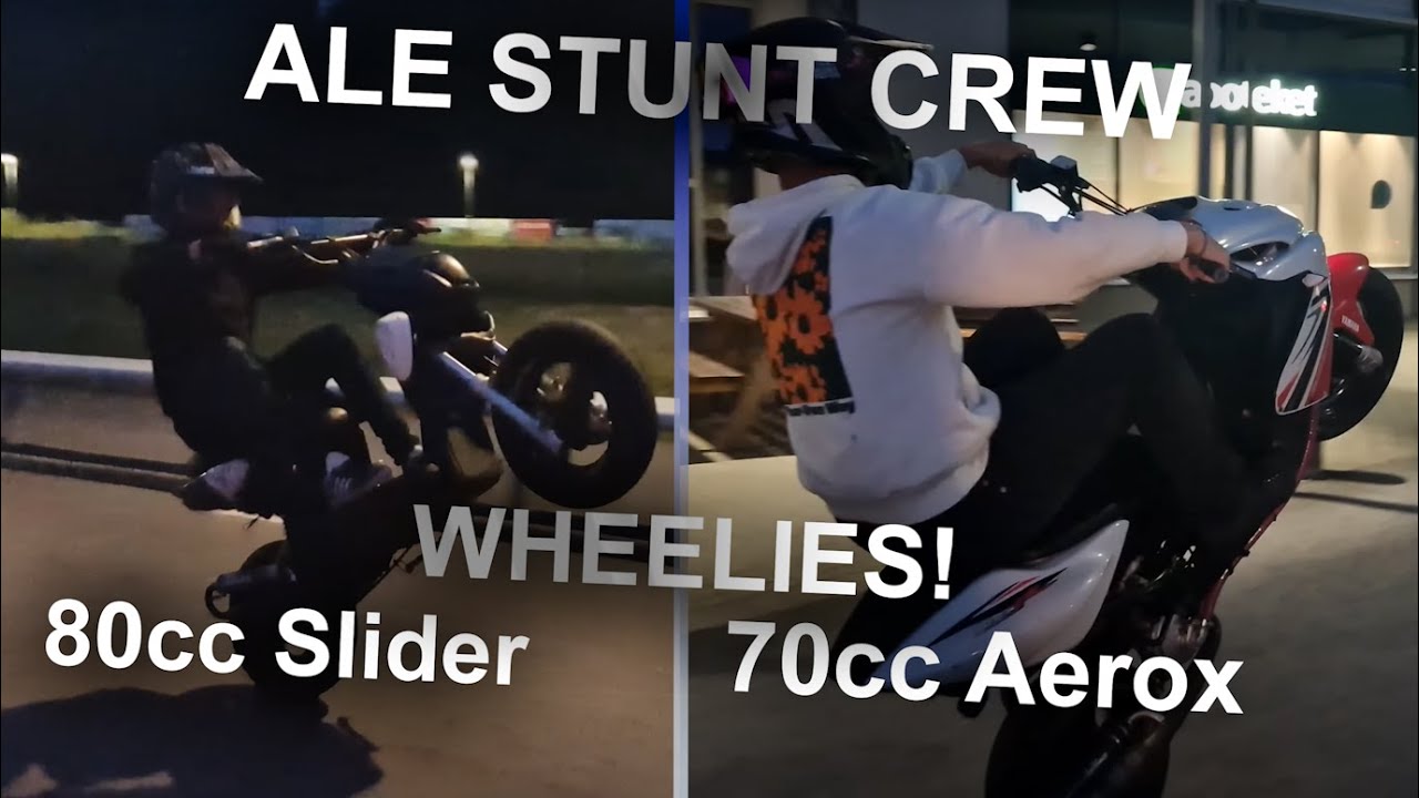 Late nights Aerox wheelies | Sider 80cc Stunt | Ale Stunt Crew