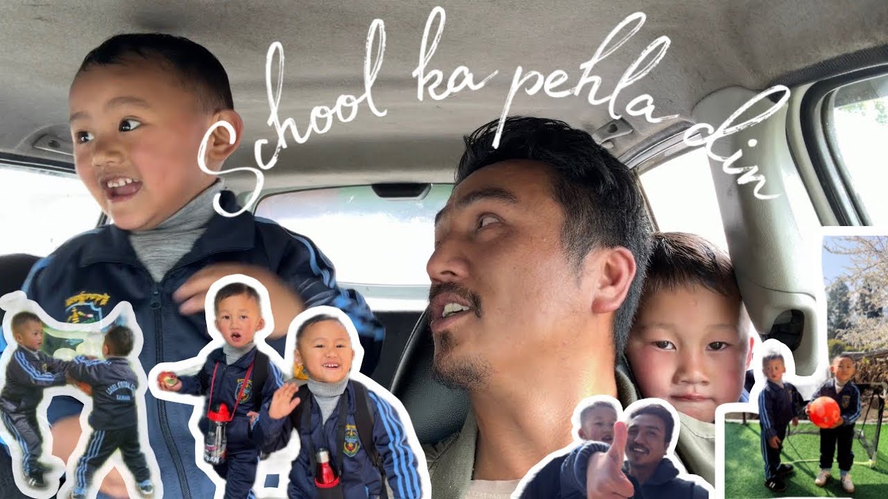 School ka pehla din… Losel kyitsal school #kindergarten Rabgey and woser❤️🥳