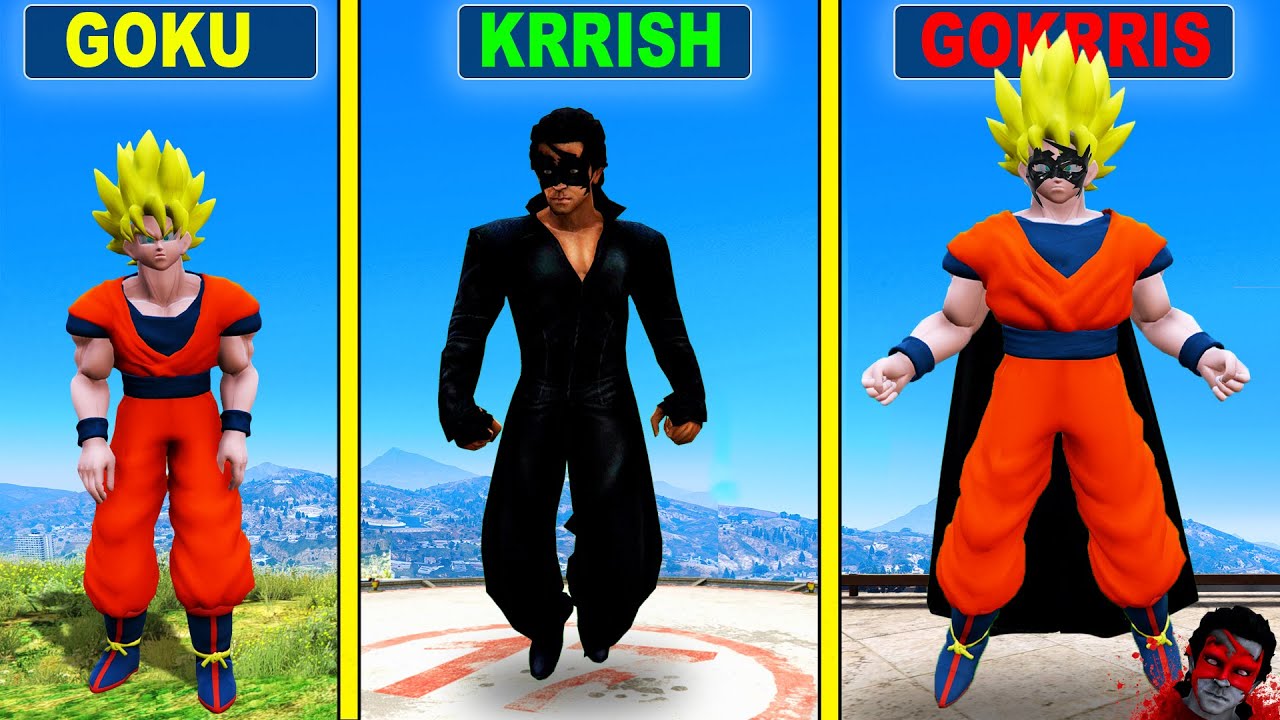 KRRISH and GOKU FUSE TOGETHER TO KILL EVIL RED KRRISH in GTA 5