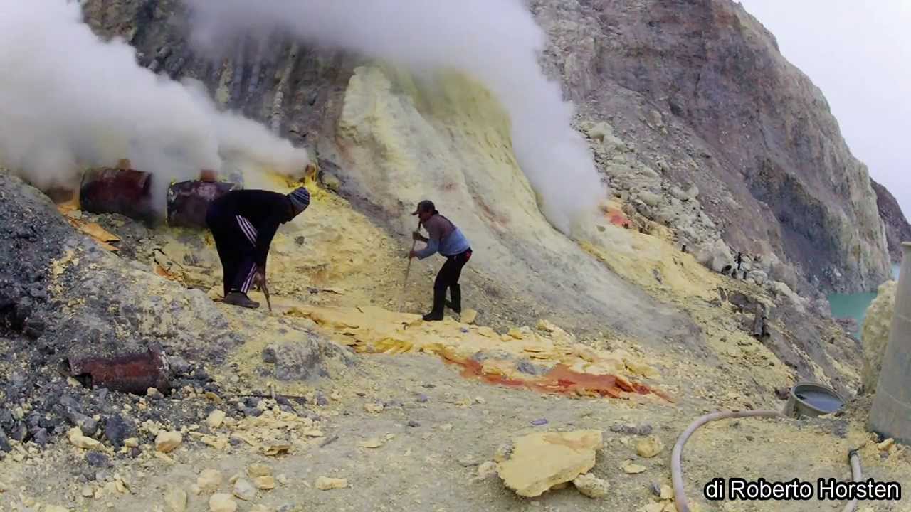 Estrazione dello zolfo - Indonesia Gopro HD