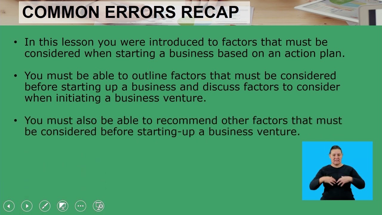 Business Studies Grade 11 Start a business venture based on an action plan Video 1 Seg 3