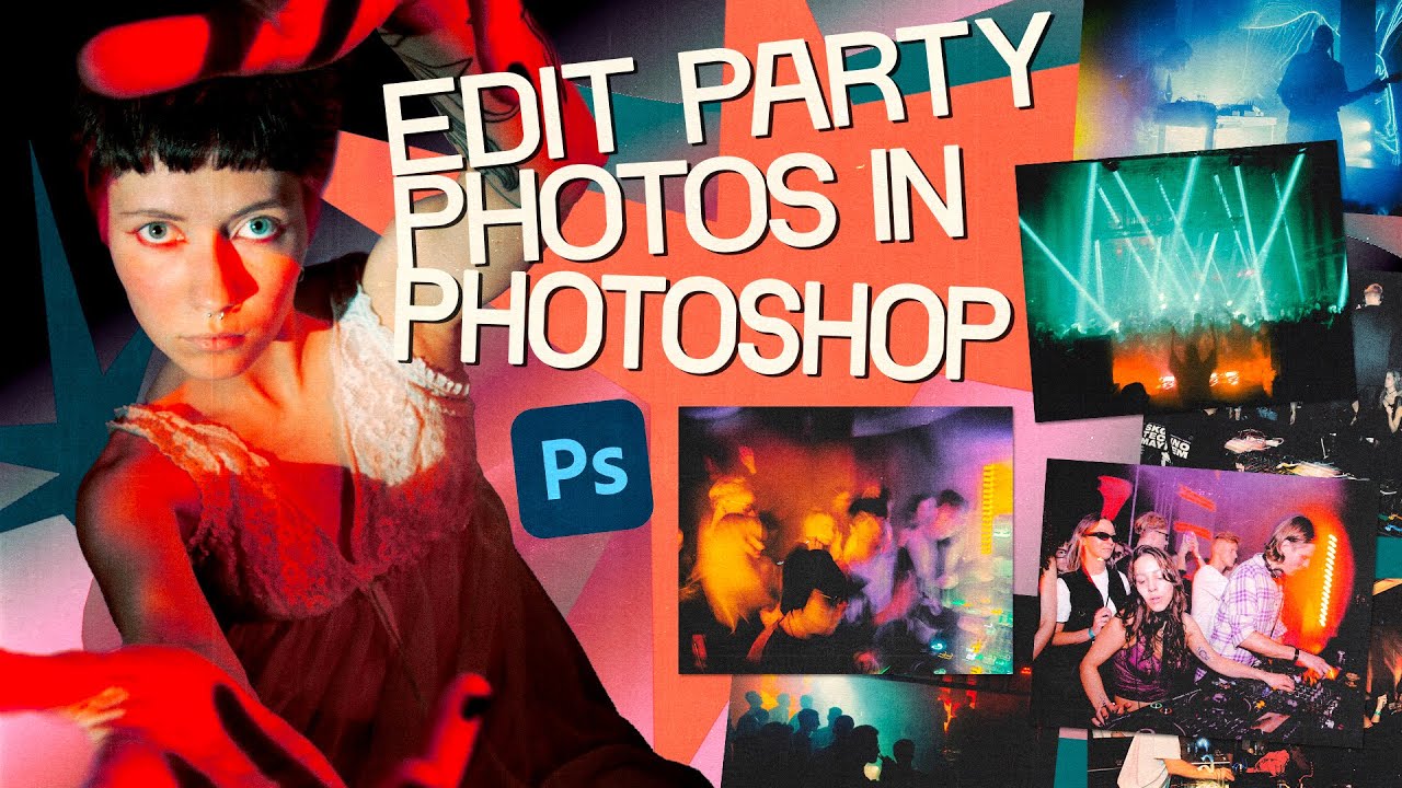 how to use Photoshop to edit party photos ✹ make them grunge using textures & threshold!