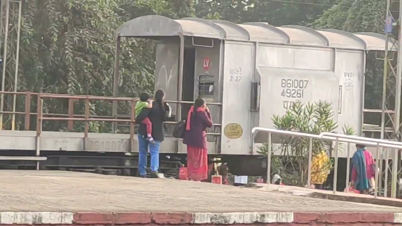 Dengarous Indian goods train crossing with WAP-7 Engine 