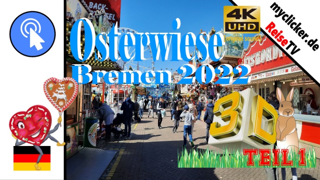 Osterwiese Bremen 3D uhd Teil 1 04/2022  4k dji vuze real original sound