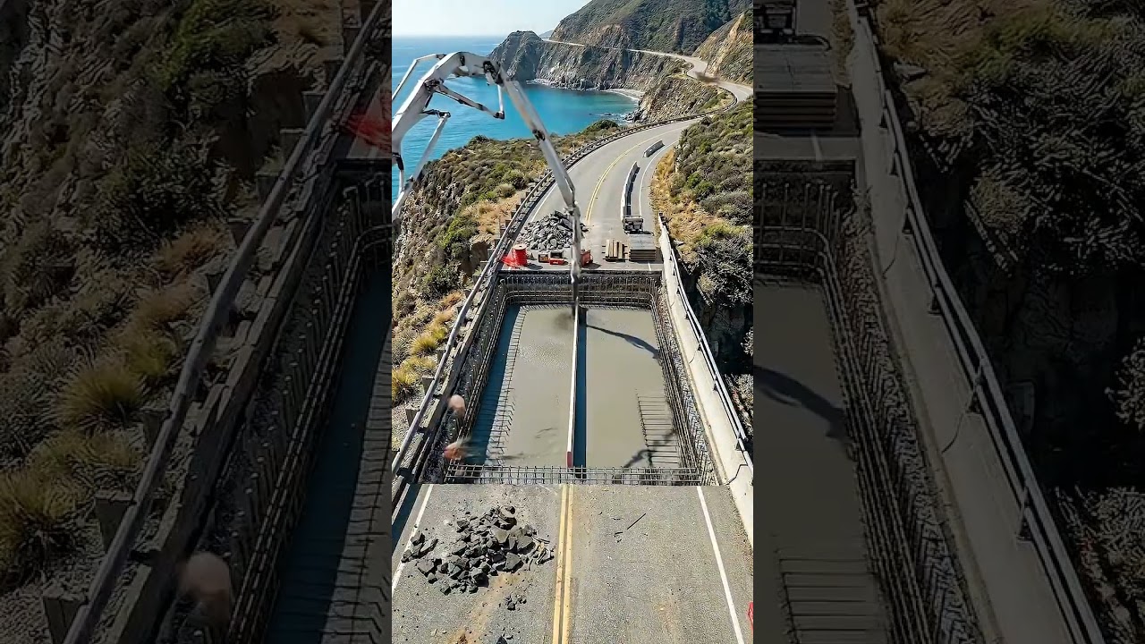Engineers Rebuilt This Coastal Road Against All Odds! 🌊🏗️ #trending #beforeandafter #youtubeshorts