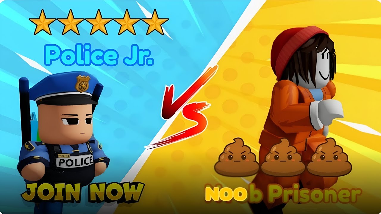 FREE POWER! ⚡ Police Jr 2 Player Escape Prison Obby in Roblox 😱Police Jr vs Prison Guards! 2 Player