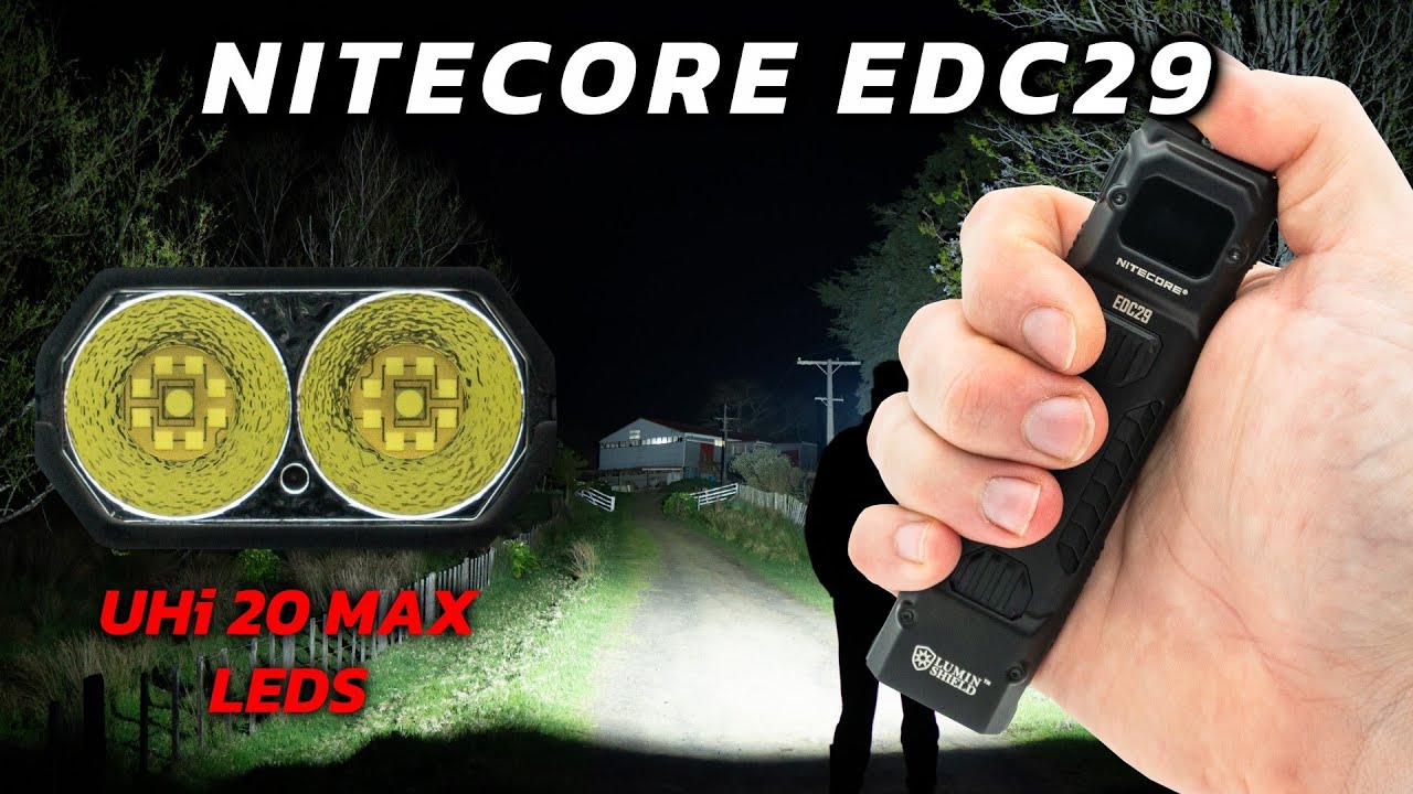 Nitecore EDC29 Review, 6500 Lumens, UHi 20 MAX LEDS, Flat Flashlight