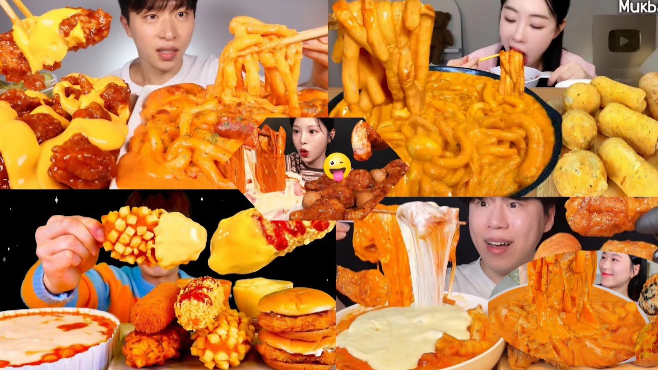 BEST*ROSE_TTEOKBOKKI* RICE CAKES MUKBANG BIG BITE KOREAN FAST FOOD EATING SHOW