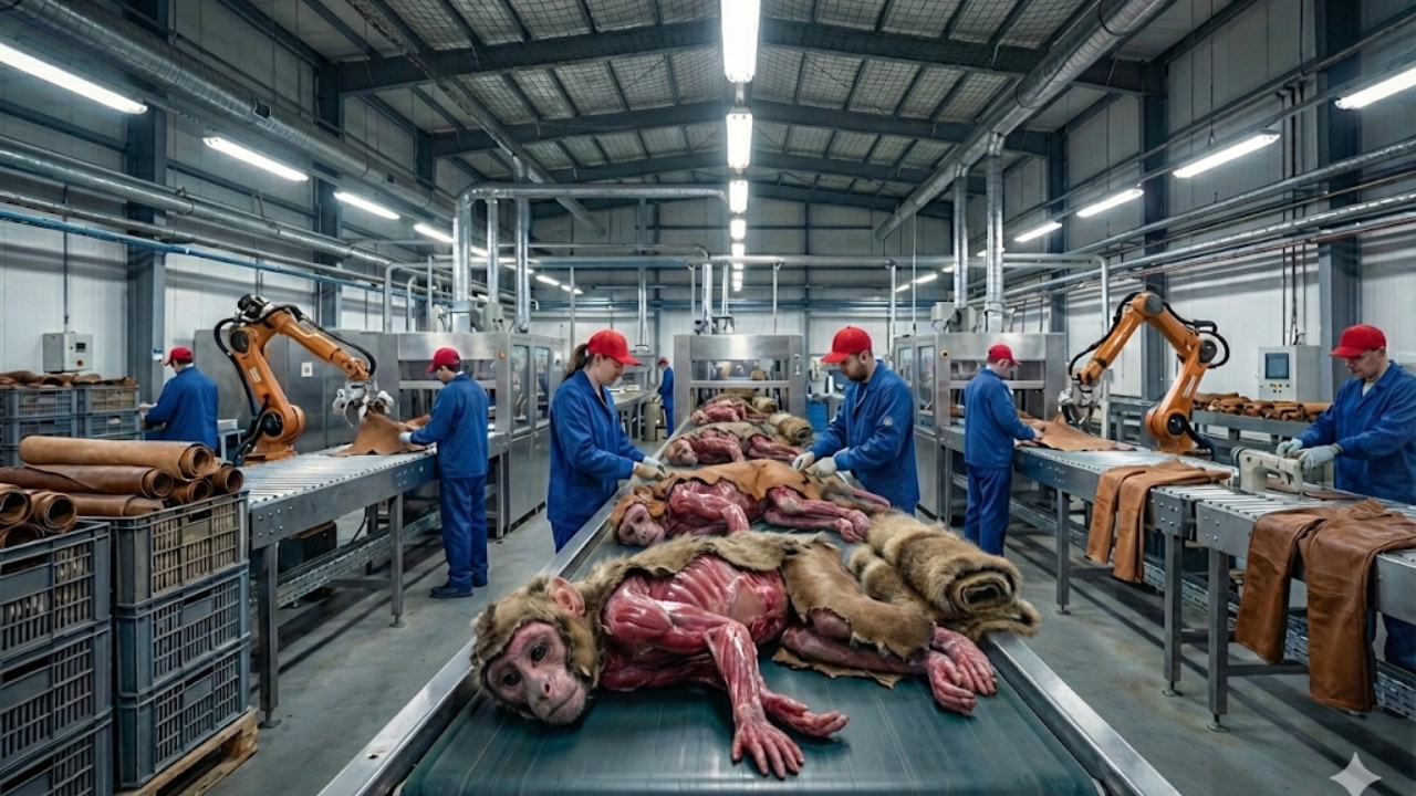 Inside a Modern Monkey Leather Factory: From Monkey to Leather Pants (Full Process)