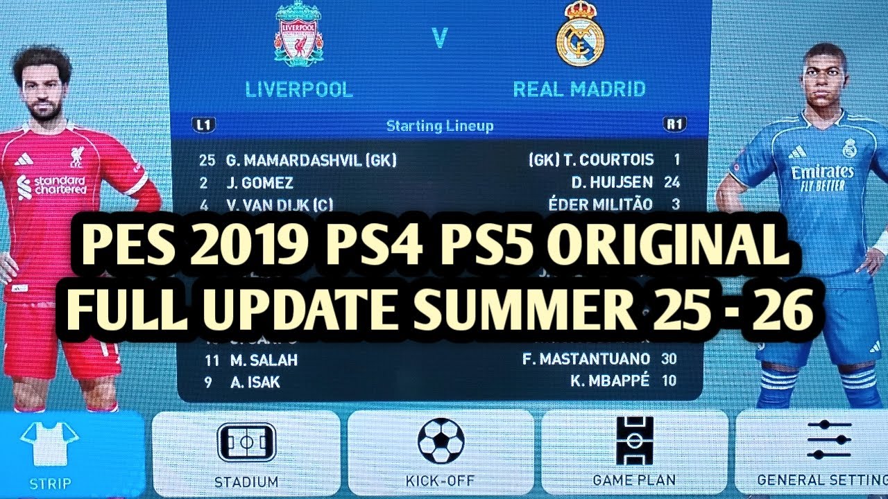 REVIEW OPTION FILE PES 2019 PS4 PS5 ORIGINAL FULL UPDATE SUMMER SEASON 2025 - 2026