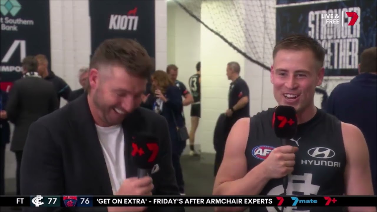 Matt Owies - Postgame Interview after the Blues beat Demons - AFL Round 9 2024 (3/4)