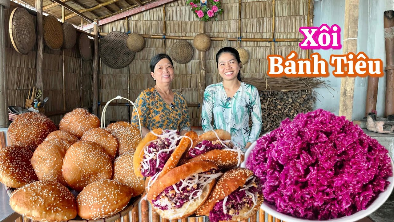XÔI BÁNH TIÊU món tuổi thơ hoàn hảo... nấu xôi bằng nồi cơm điện đơn giản mà rất ngon
