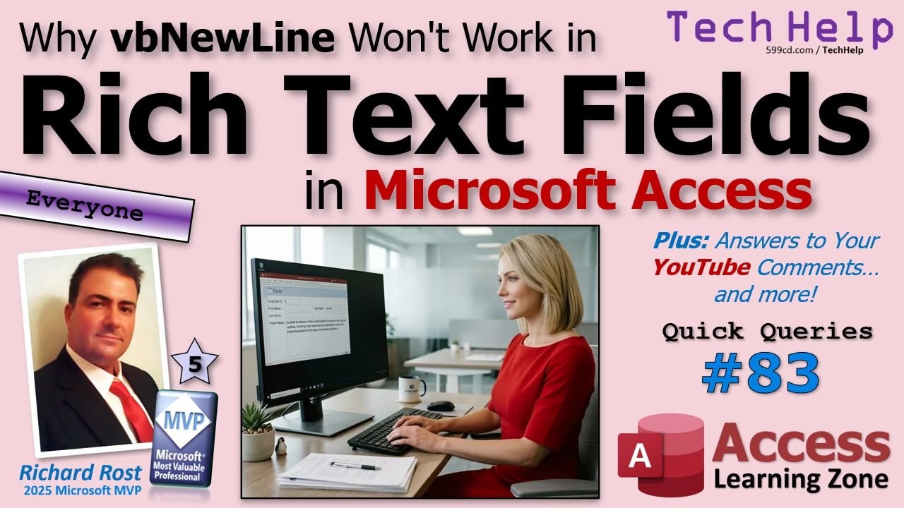 Почему vbNewLine не работает в текстовых полях Microsoft Access и как это исправить — QQ #83